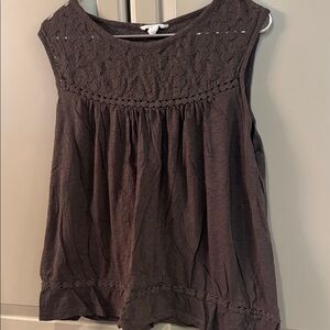 Caslon Lace Yoke Sleeveless Blouse - Dark Brown